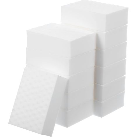 Lot de 12 ustensiles cuisine blancs et réutilisables pour salle bain, pièces en mélaminé, (1/5)