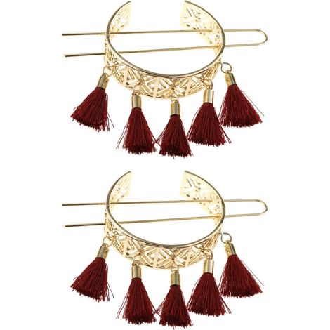 Quastenhaargabel 2 Stück Retro Haarknotenstäbe aus Zinklegierung Dekorativer Haarschmuck für Mädchen bei Besonderen Veranstaltungen (1/5)