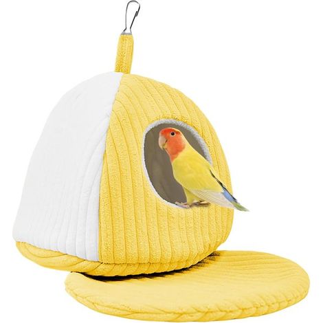 Casita para pájaros，Jaula nido para pájaros，Cómoda cama nido para periquitos，loros grises africanos，Lecho (Amarillo，2121) (1/5)