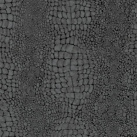 Charcoal Grey Animal Print Textured Wallpaper Blown Vinyl Paste The Wall (1/4)
