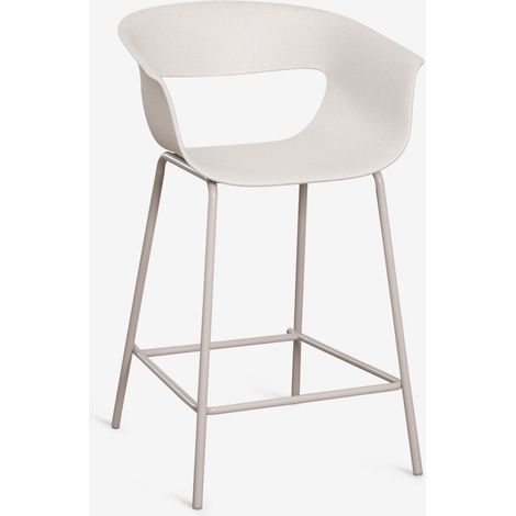 SKLUM Hoher Hocker aus Polypropylen und Stahl Alanys Steinweiß ↑65 cm                                 