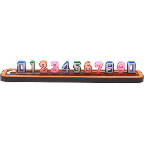 Placa de matrícula para aparcamiento con números intercambiables de colores arcoíris – Duradera y resistente al calor, personalizable, naranja (1/4)