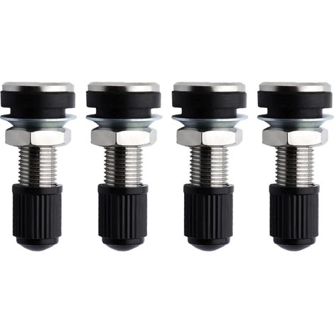 4 pièces Voiture Moto Pneu Valve Tubeless Potence en métal avec Capuchon Anti-poussière (1/5)