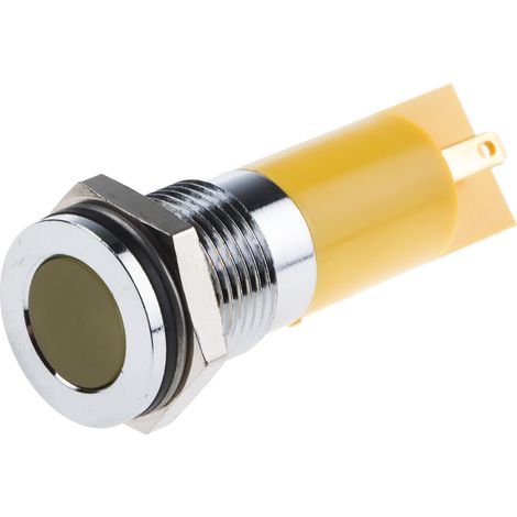 Voyant LED lumineux Jaune RS PRO, dia. 14mm, 110V c.c., IP67 ( Prix pour 1 ) (1/2)