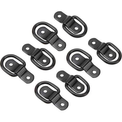 12pcs Attachez les Anneaux de Coups de Fouet, les Anneaux de Montage D Heavy Duty pour les Remorques, les Camions, les Bateaux, les Crochets D'ancrage en Métal Noir (1/5)