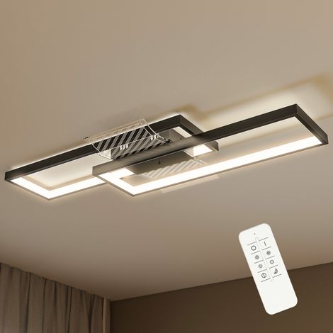 HOMCOM LED Ceiling Light, Dimmable Ceiling Light with Remote Control, Black
