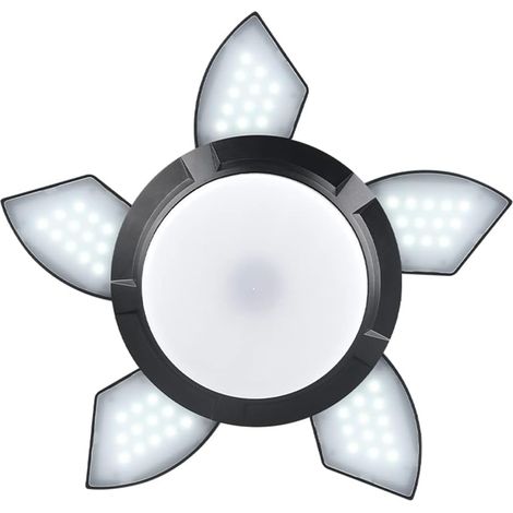 Luminaire de plafond déformable, lumière de garage LED, affichage de l'alimentation solaire, décoration de chambre, lampe de chargement USB, lumières télescopiques réglables pour entrepôt (1/5)