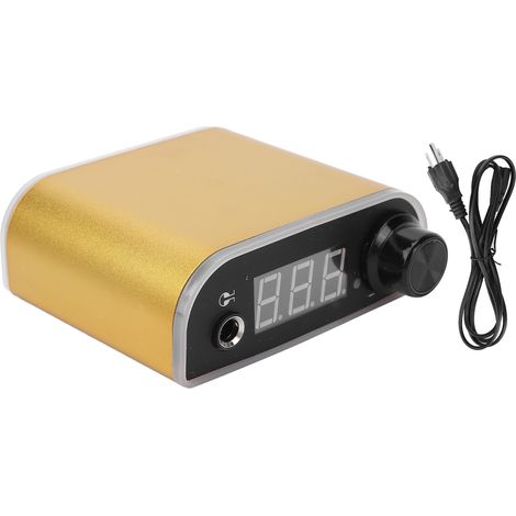 Alimentation professionnelle pour tatouage avec écran LCD, bloc d’alimentation pour machine à tatouer, doré, 100-240V, prise US (1/5)