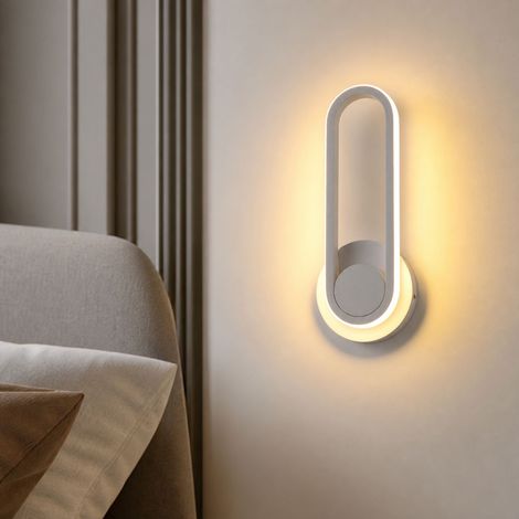 Applique murale LED design nordique 12W lumière chaude douce corps en fer laqué silicone 30x12cm pour chambre salon couloir (1/5)