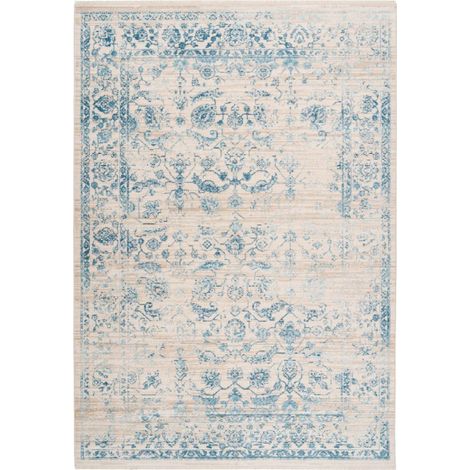 Tapis Vintage à Poils Courts "Baroque VI" Bleu 80 x 150 cm (1/4)