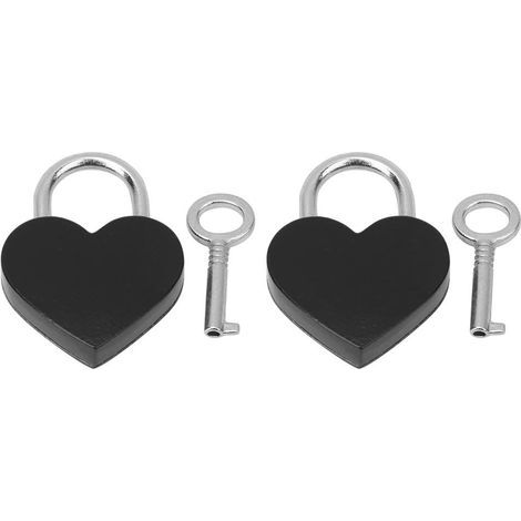 2 Serrures Cœur Métalliques Colorées avec Clés - 30x39mm - Fournitures Créatives Maison (1/5)