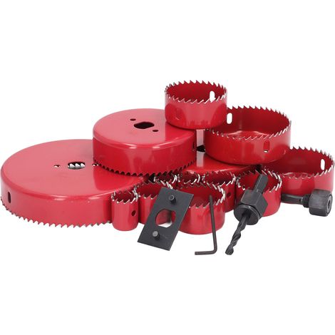 Kit de perçage bois avec 1 mèche 1 rondelle 1 clé hexagonale 13 scies cloches 19-127mm (1/5)
