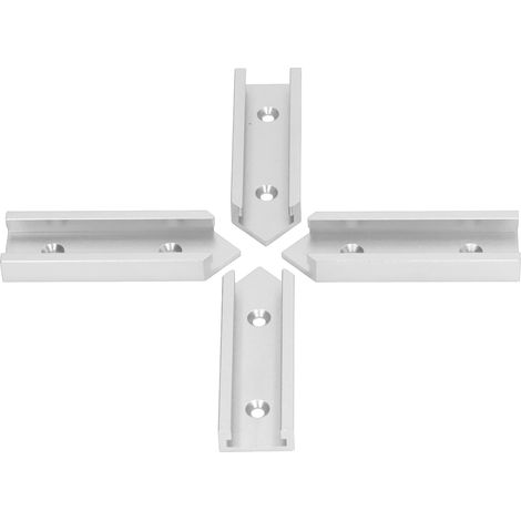 Connecteurs en T en Alliage d'Aluminium 100mm x 30mm pour Assemblage Bois Argenté