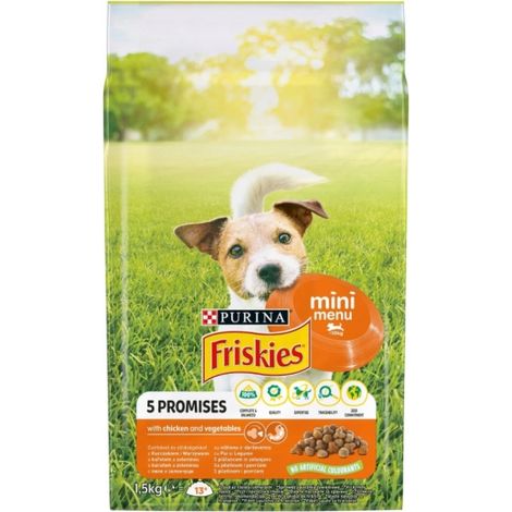 FRISKIES Mini Menu Poulet aux légumes - croquettes pour chien - 1,5 kg (1/4)
