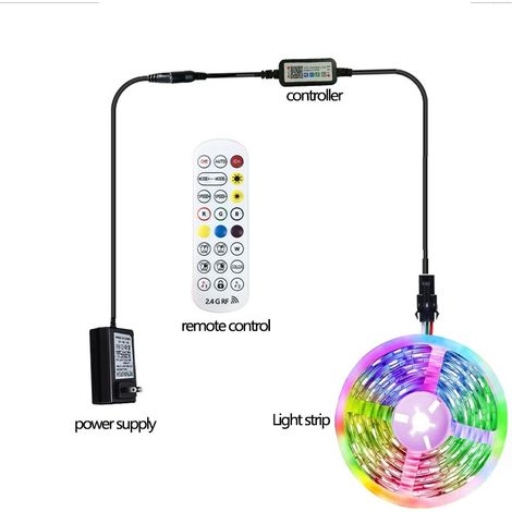 Bande LED RGBIC 30 m 720 LED - Bluetooth 2,4 GHz, étanche, couleurs changeantes, idéale pour une utilisation intérieure et extérieure (1/4)