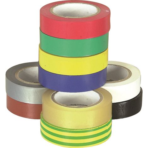 Lot 10 rlx pvc elect.15mmx10m assortis
