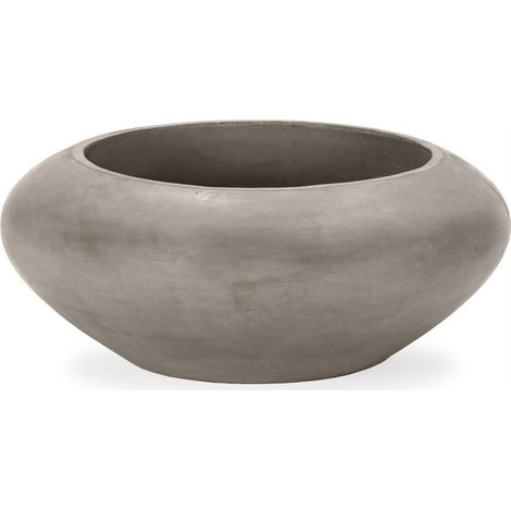 Cache pot rond en ciment gris anthracite - gris anthracite (1/3)