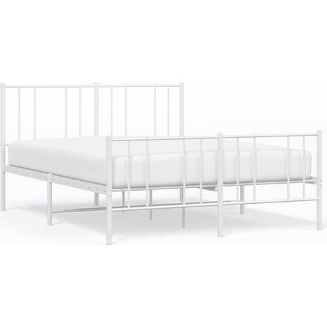 Maison Exclusive - Cadre de lit métal sans matelas et pied de lit blanc 150x200 cm (1/5)