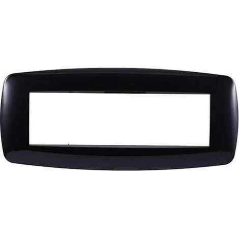 Ettroit Plaque compatible Bticino Livinglight 7 modules slim en plastique, coloris noir - LN87702 (1/2)