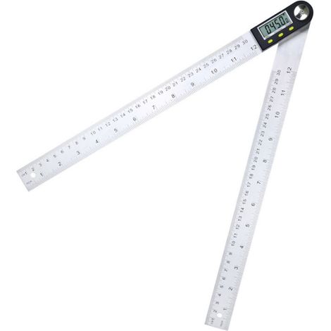 Digital display angle ruler, stainless steel protractor woodworking angle gauge, 200mm (1/5)