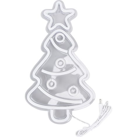 veilleuse-Lumière au néon d'arbre de Noël - Art mural décoratif multicolore USB pour chambre d'enfant et fêtes (40cm) (1/5)