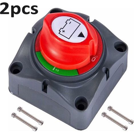 Coupe Circuit de Batterie 12V - 48V Interrupteur Isolateur de Batterie, Interrupteur de Déconnexion de Batterie étanche 275A Commutateur d'Isolateur de Batterie pour Voitures, Bateaux,Véhicules (1/4)