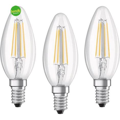 Osram Lampadine LED Candela, 4W Equivalenti 40W, Attacco E14, Luce Calda 2700K, Confezione da 3 (1/10)