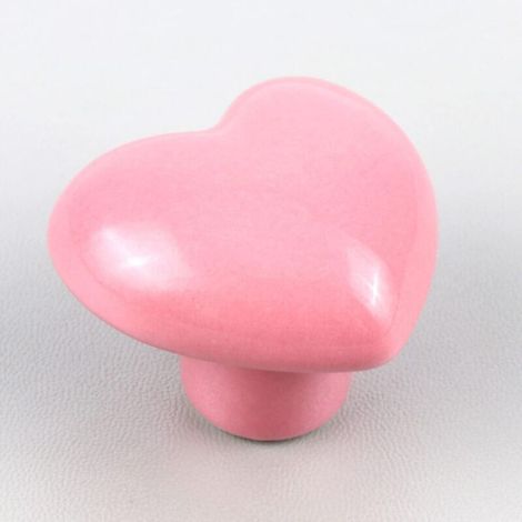 10 pomelli per porte, maniglie a forma di cuore, pomelli per mobili in ceramica rosa per armadi, credenze e camerette dei bambini. (1/3)
