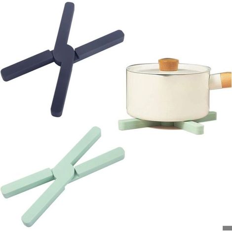 2 Pièces sous-Verres Durables Non Slip, Pliable Tapis de Dessous de Plat en SiliCône, Dessous de Plat Pliable en SiliCône Kit (1/5)