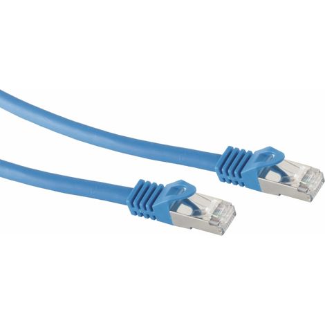 S-IMPULS câble patch RJ45 S/FTP (PIMF), avec câble brut CAT.7, 7,5 m, bleu