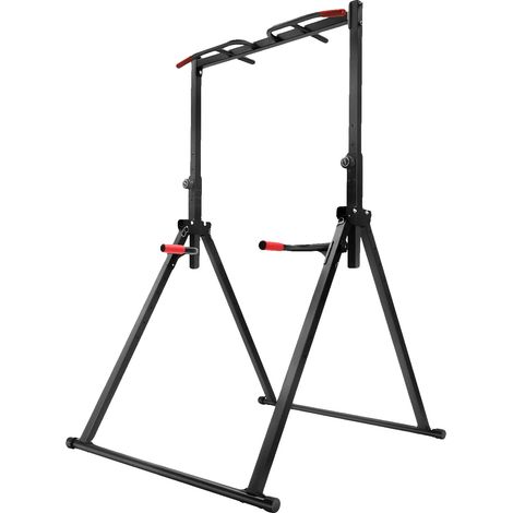 Barre de traction, hauteur réglable, capacité de 440 lbs, noir (1/2)