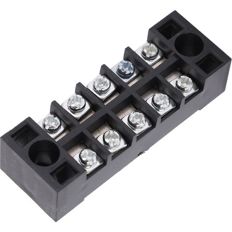 Bloc de bornes TB-1505L 5 plots 600V 15A rangée double vis pour coffret électrique armoire de distribution 100 pcs (1/5)