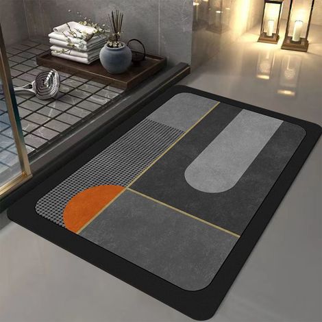 Tapis De Bain - Absorbant Épais - Fond Antidérapant - Séchage Rapide - 40 x 60 cm - Multicolore (1/5)