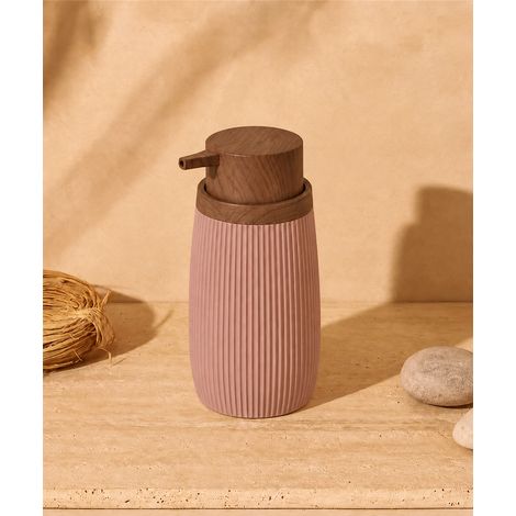 Dispenser sapone da appoggio in plastica rosa London (1/2)