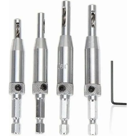 Lot de 4 poinçons Creux en Acier argenté pour Le Travail du Cuir, la Ceinture, Le Scrapbooking, Le Plastique, Le Papier (1/5)