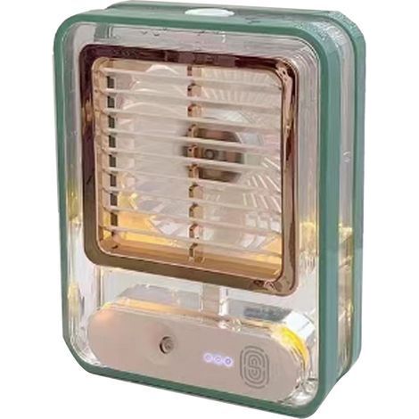 Tischventilator mit Sprühnebel, 3 Geschwindigkeitsstufen, USB-Ladefunktion, leiser Wasservernebler mit Nachtlicht für Schlafzimmer, Büro, Reisen, umweltfreundlich (1/5)