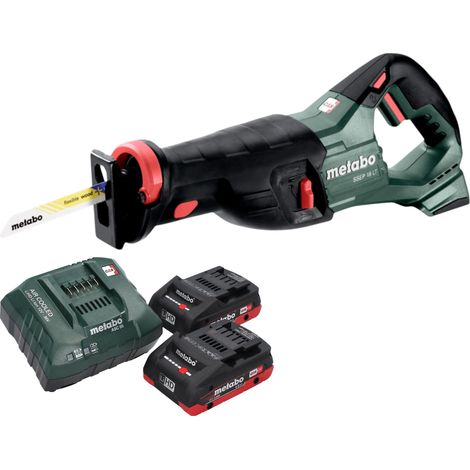 Scie sabre sans fil Metabo SSEP 18 LT 18 V 32 mm + 2 batteries LiHD 4,0 Ah + chargeur
