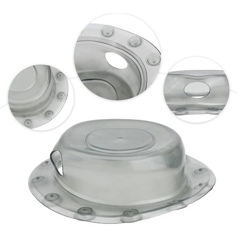 Couvercle trop-plein - 16x16x5 cm - PVC - gris - à ventouse (1/5)