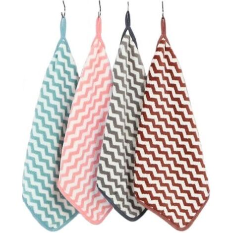 BUNTHAUS Lot de 4 essuie-mains doux à séchage rapide et durables à suspendre pour salle de bain, cuisine (30 x 30 cm) (1/4)