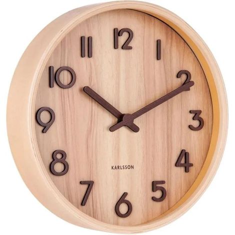 Karlsson Reloj de madera Pure 22 cm Natural