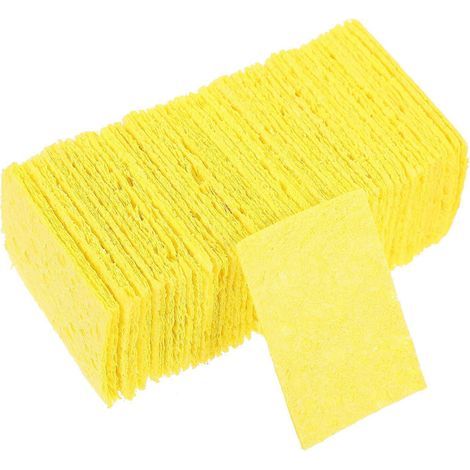 50 professionelle Reinigungsschwämme für Lötspitzen, zum Entfernen von Lötzinn (gelb) – 10 x 5,5 x 4 cm – Gelb (1/4)