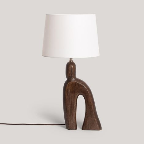 Lampe à Poser Bois Hunar III ILUZZIA Blanc (1/4)