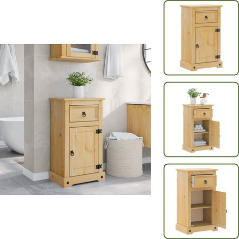 - vidaXL Mobile da Bagno Corona 45x33x80 cm in Legno Massello di Pino -