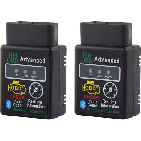 Automotive Trouble Detector 2 Pack - Reads and Clears Trouble Codes in 3 Minutes Mini Bluetooth Car Fault Detector HH ELM327 OBDII2 Version 2.1 Suitable for All Vehicles (1/4)