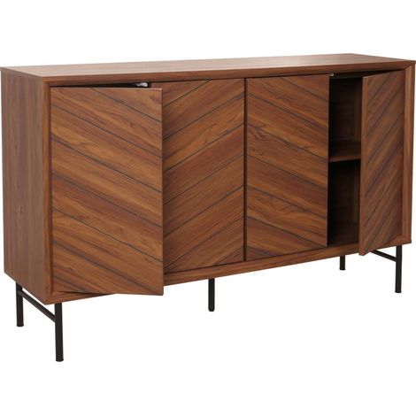 Sideboard HHG-388, Schrank Kommode Highboard Anrichte, Massiv-Holz Mango 94x151x40cm braun