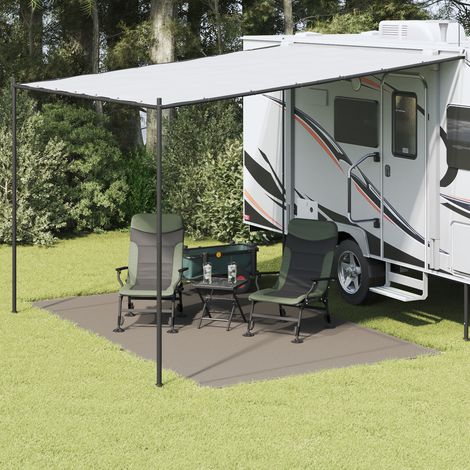 vidaXL Tent Carpet Folding Manual Light Grey 400 x 250 cm Polyethylene