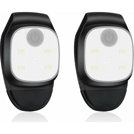 Lampe Frontale LED Lampe de Poitrine 2 Pièces Lampe de Course avec 4 Modes d'Éclairage Lampe de Sécurité avec Clip pour Sports Extérieur Running Camping [Classe énergétique A+++] (1/5)