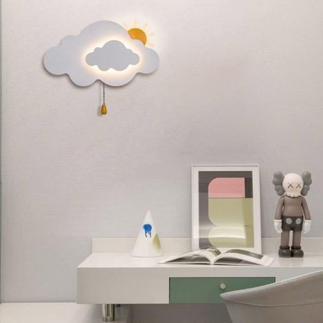 Applique Murale - Nuage - LED 6 W - Blanc - 26 x 15 cm - Pour Chambre Enfant (1/4)