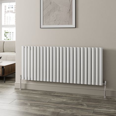 White Oval Column Designer Radiator Vertical Horizontal 600 x 1440mm Single Panel (1/5)