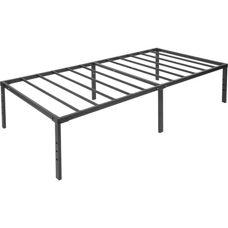 Cadre de lit 189 x 95 x 45,72 cm - Cadre de lit pliable - En métal - Noir - Pour chambre à coucher, chambre d'amis, dortoirs (1/5)